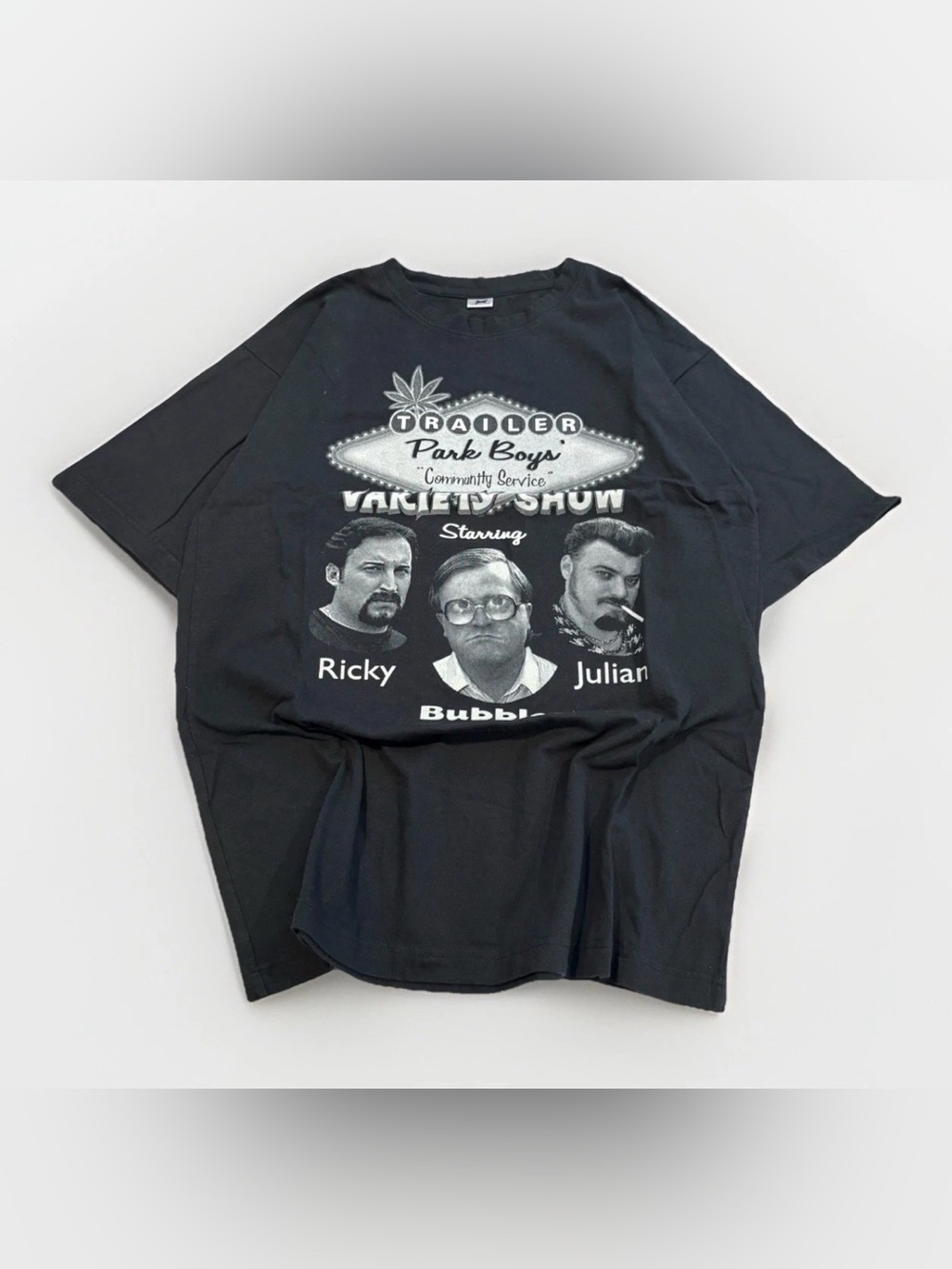 Vintage Trailer Park Boys T-shirt Variety Show Size XL Black and White Vegas
